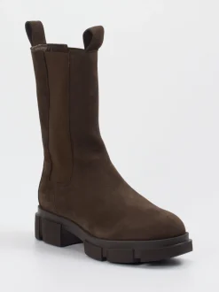 Copenhagen – Chelsea Boots aus Velours-Kalbleder Dunkelbraun