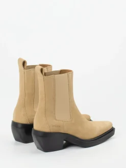 Copenhagen – Chelsea Boots aus Veloursleder Sandbeige