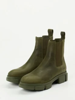 Copenhagen – Chelsea Boots aus Nubukleder olivgrün