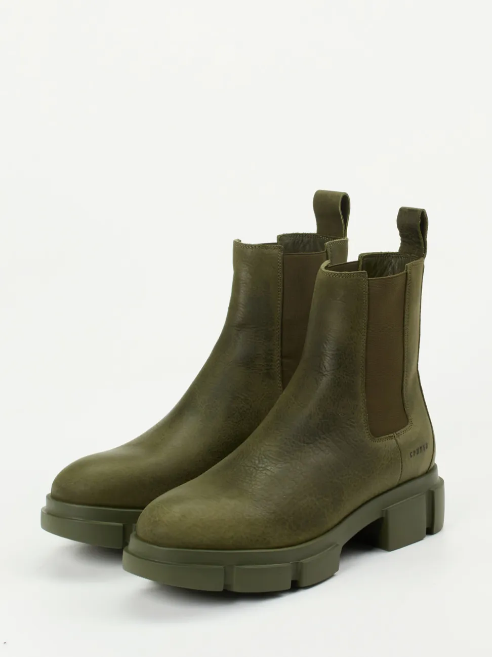 Copenhagen – Chelsea Boots aus Nubukleder olivgrün