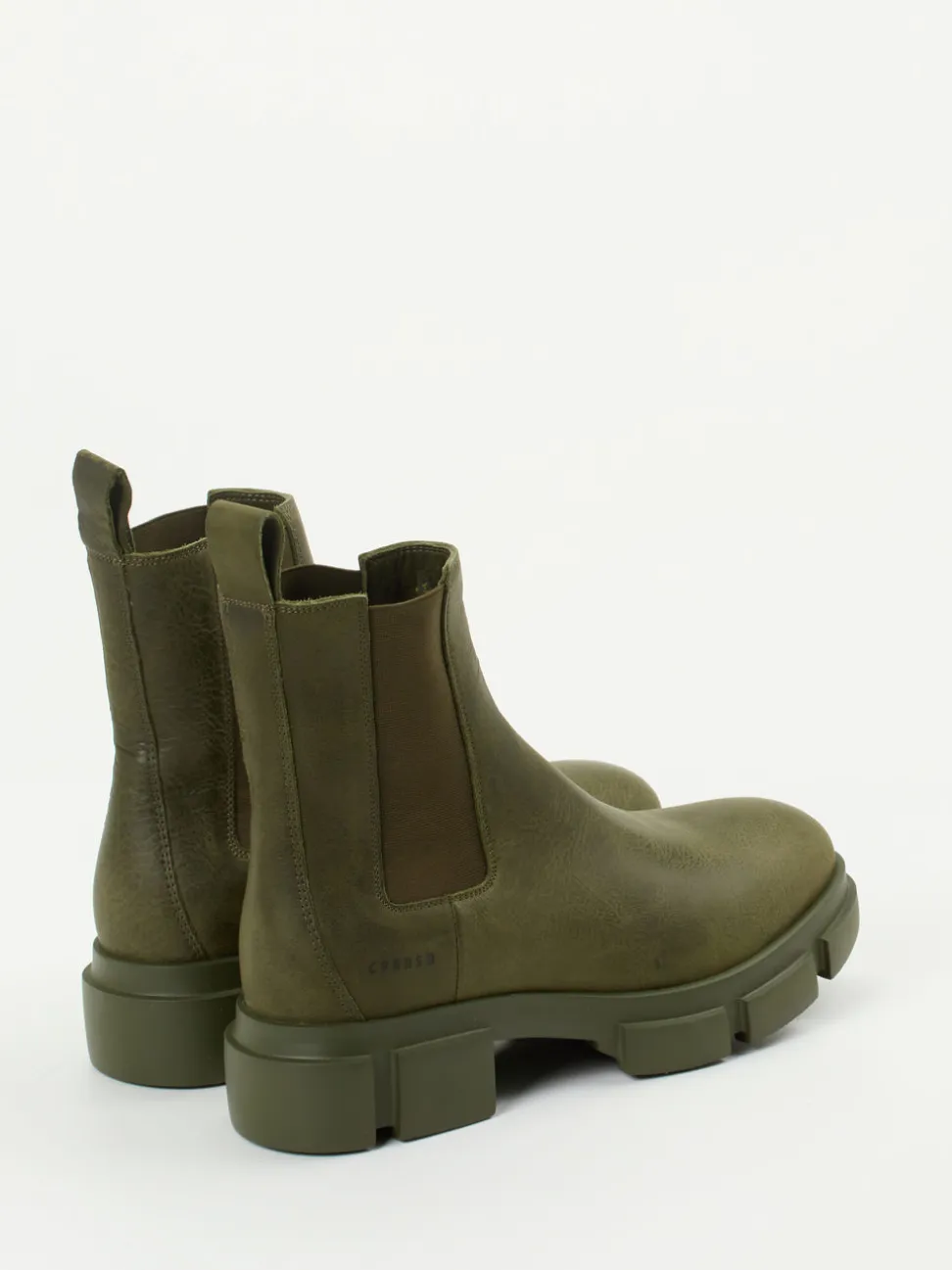 Copenhagen – Chelsea Boots aus Nubukleder olivgrün