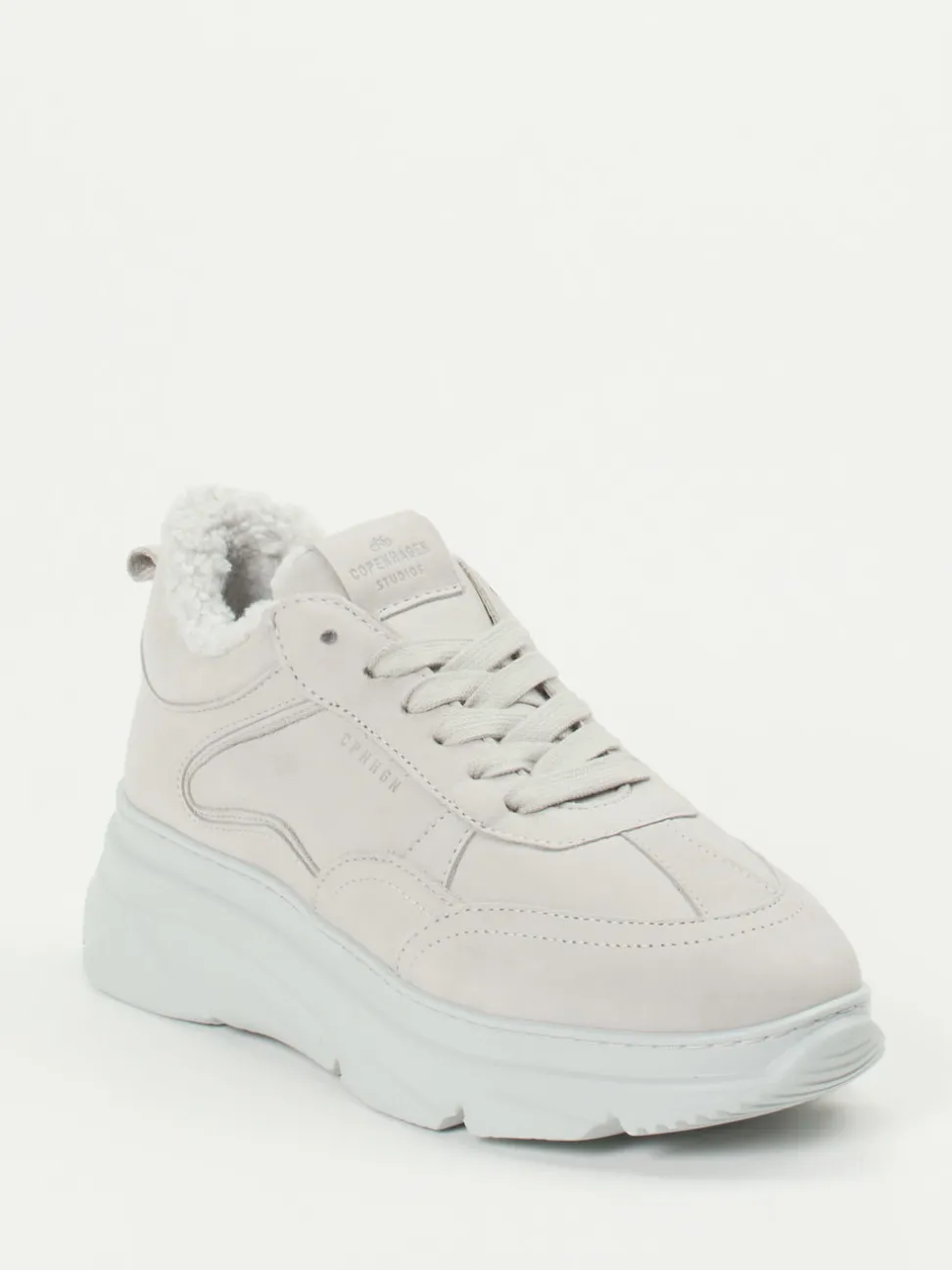 Copenhagen – Chunky Sneaker aus Nubukleder hellgrau
