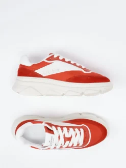 Copenhagen – Chunky Sneaker aus Veloursleder rot