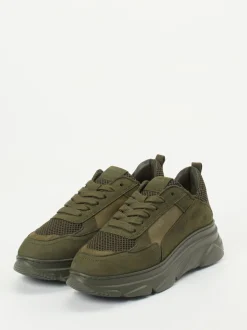 Copenhagen – Chunky Sneaker aus Nubukleder olivgrün