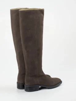 Copenhagen – Kniehohe Stiefel aus Veloursleder Dunkelbraun