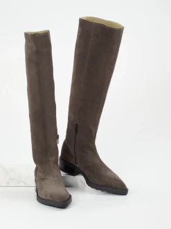 Copenhagen – Kniehohe Stiefel aus Veloursleder Dunkelbraun