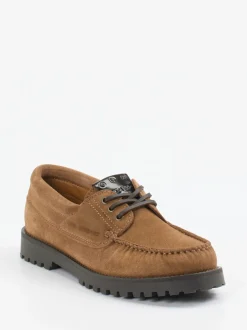 Copenhagen – Schnürschuh aus Veloursleder cognac