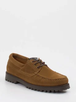 Copenhagen – Schnürschuh aus Veloursleder cognacbraun