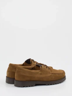 Copenhagen – Schnürschuh aus Veloursleder cognacbraun