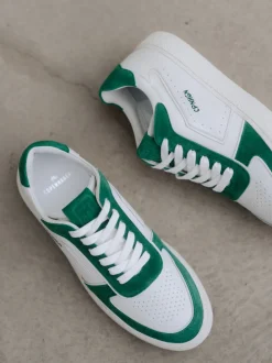 Copenhagen – Sneaker aus Kalbleder in Weiß-Grün