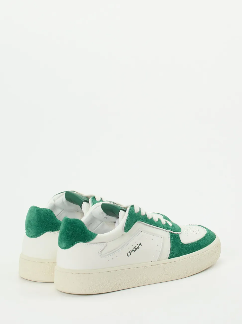 Copenhagen – Sneaker aus Kalbleder in Weiß-Grün