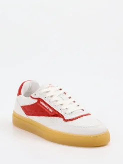Copenhagen – Sneaker aus Kalbleder in Weiß-Rot