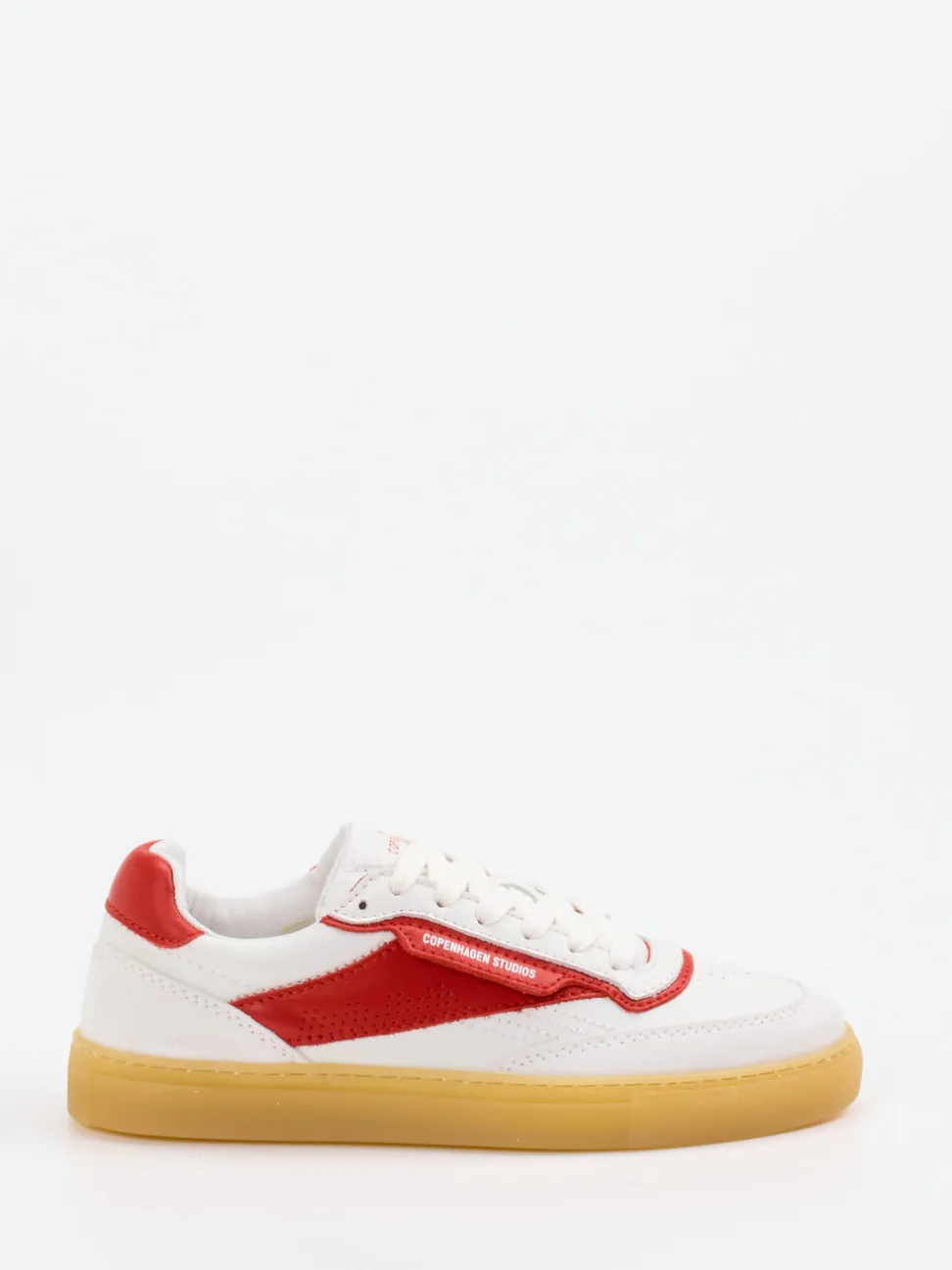 Copenhagen – Sneaker aus Kalbleder in Weiß-Rot