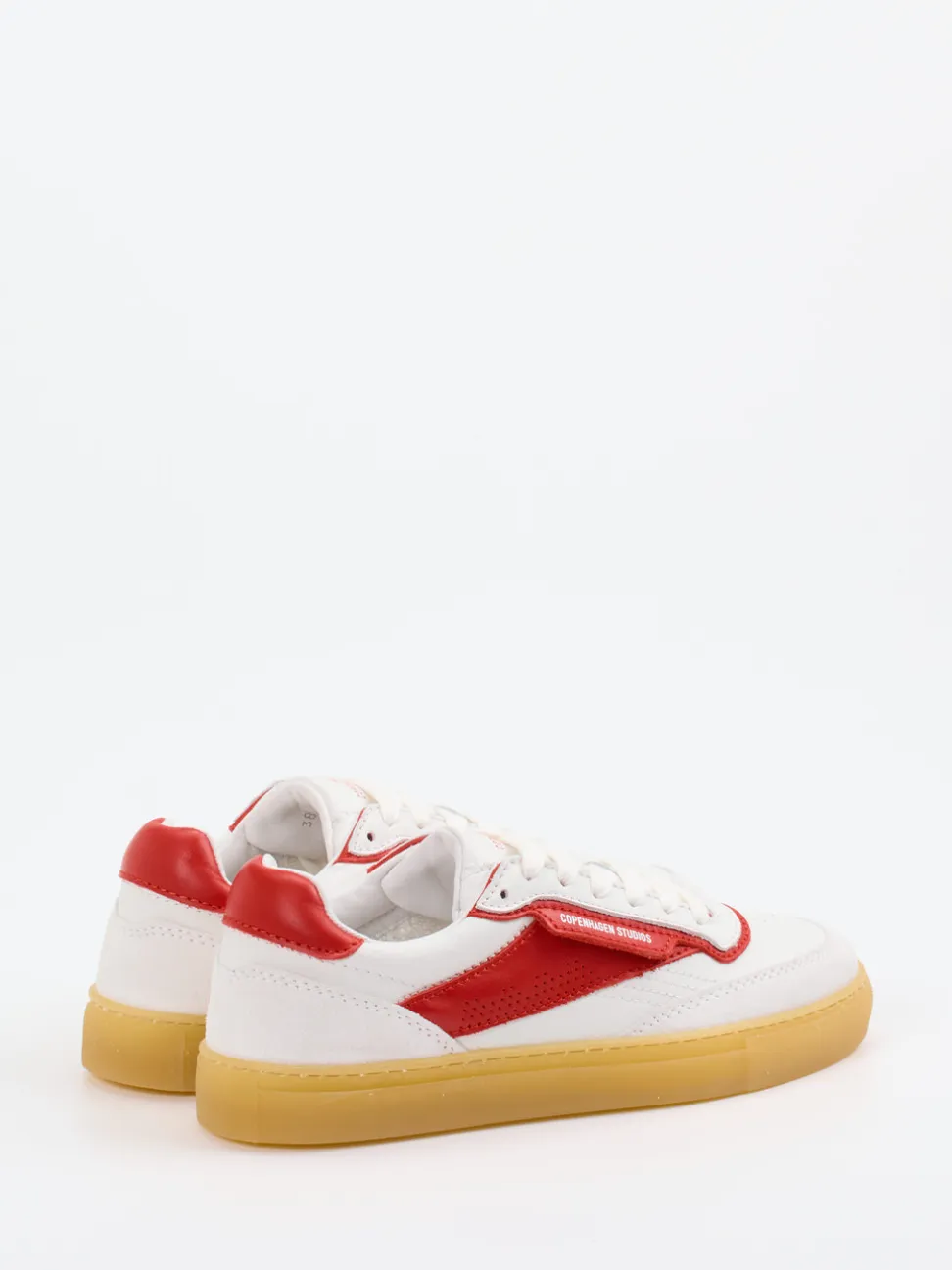 Copenhagen – Sneaker aus Kalbleder in Weiß-Rot