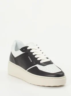Copenhagen – Sneaker aus Kalbleder in Weiß-Schwarz