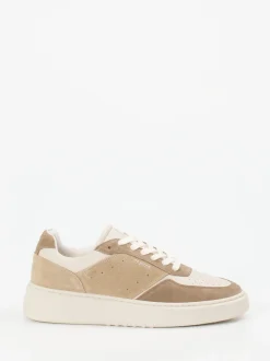 Copenhagen – Sneaker aus Kalbleder und Veloursleder beige