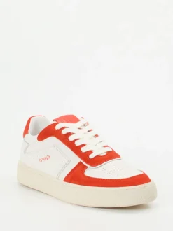 Copenhagen – Sneaker aus Kalbleder in Weiß-Rot