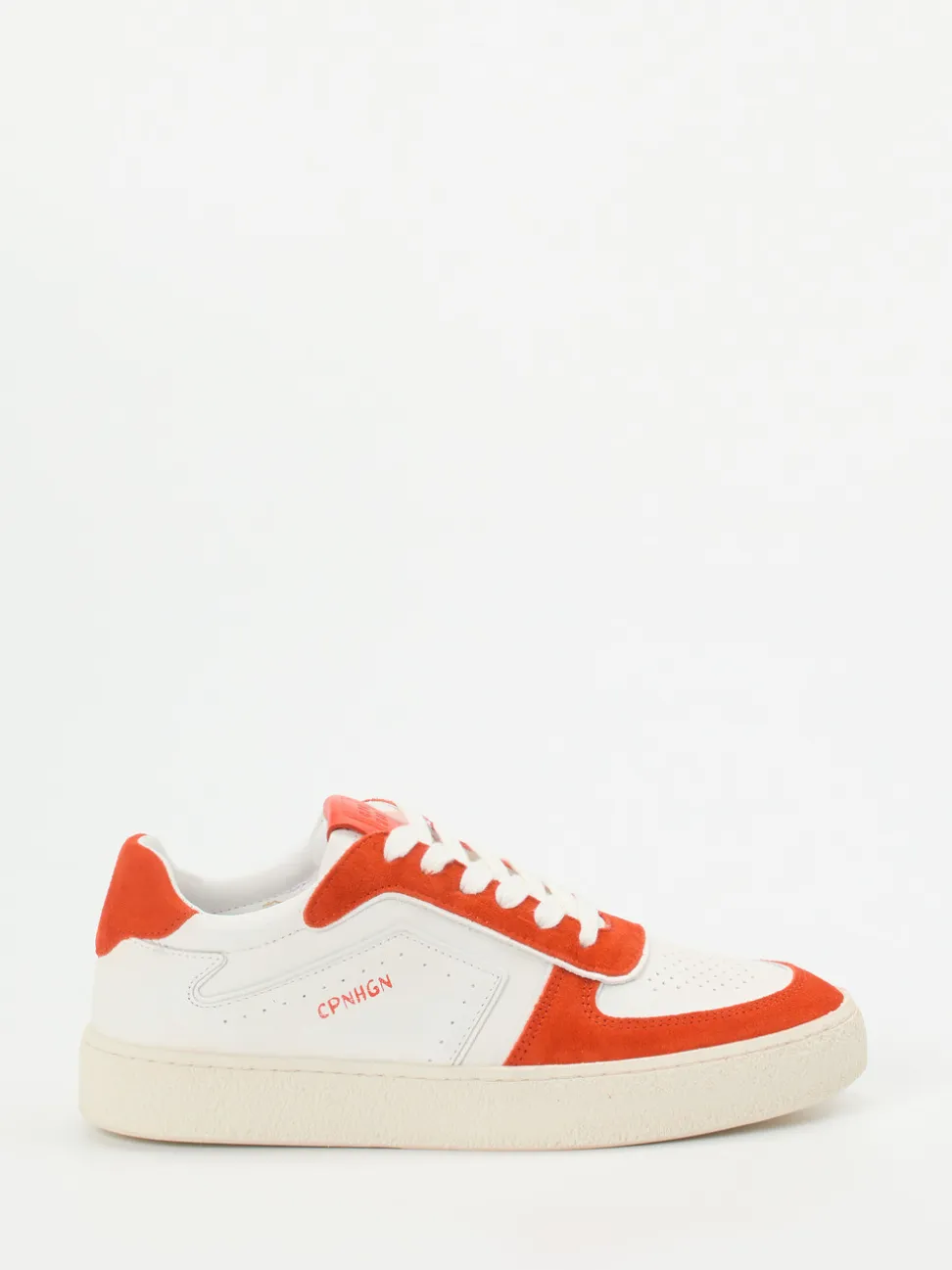 Copenhagen – Sneaker aus Kalbleder in Weiß-Rot