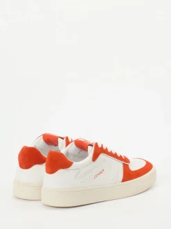 Copenhagen – Sneaker aus Kalbleder in Weiß-Rot