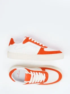 Copenhagen – Sneaker aus Kalbleder in Weiß-Rot