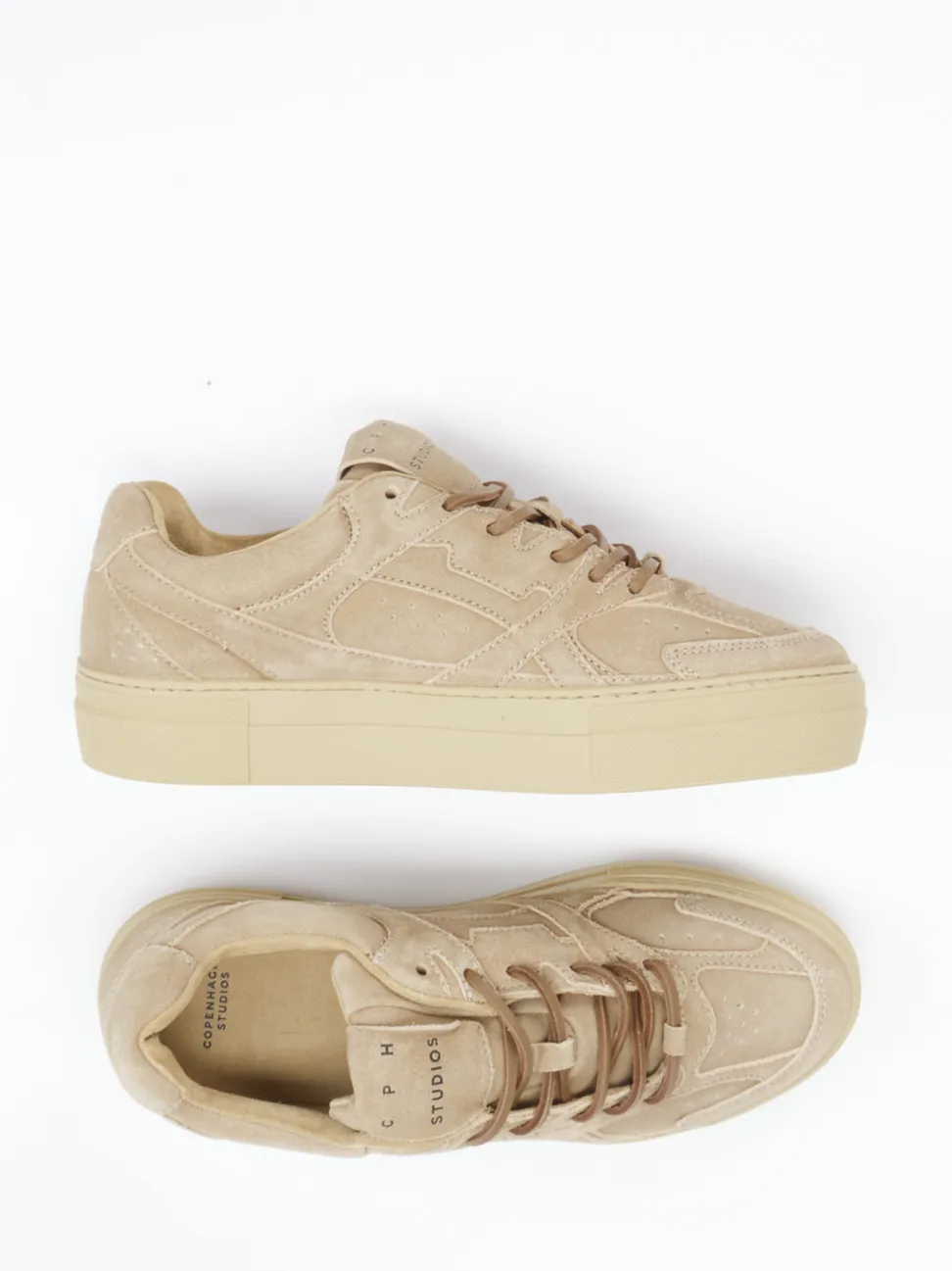 Copenhagen – Sneaker aus Veloursleder beige