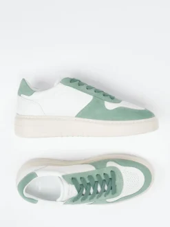 Copenhagen – Sneaker aus Velourleder und Glattleder weiß