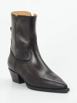 Copenhagen – Western-Stiefeletten aus Leder dunkelbraun