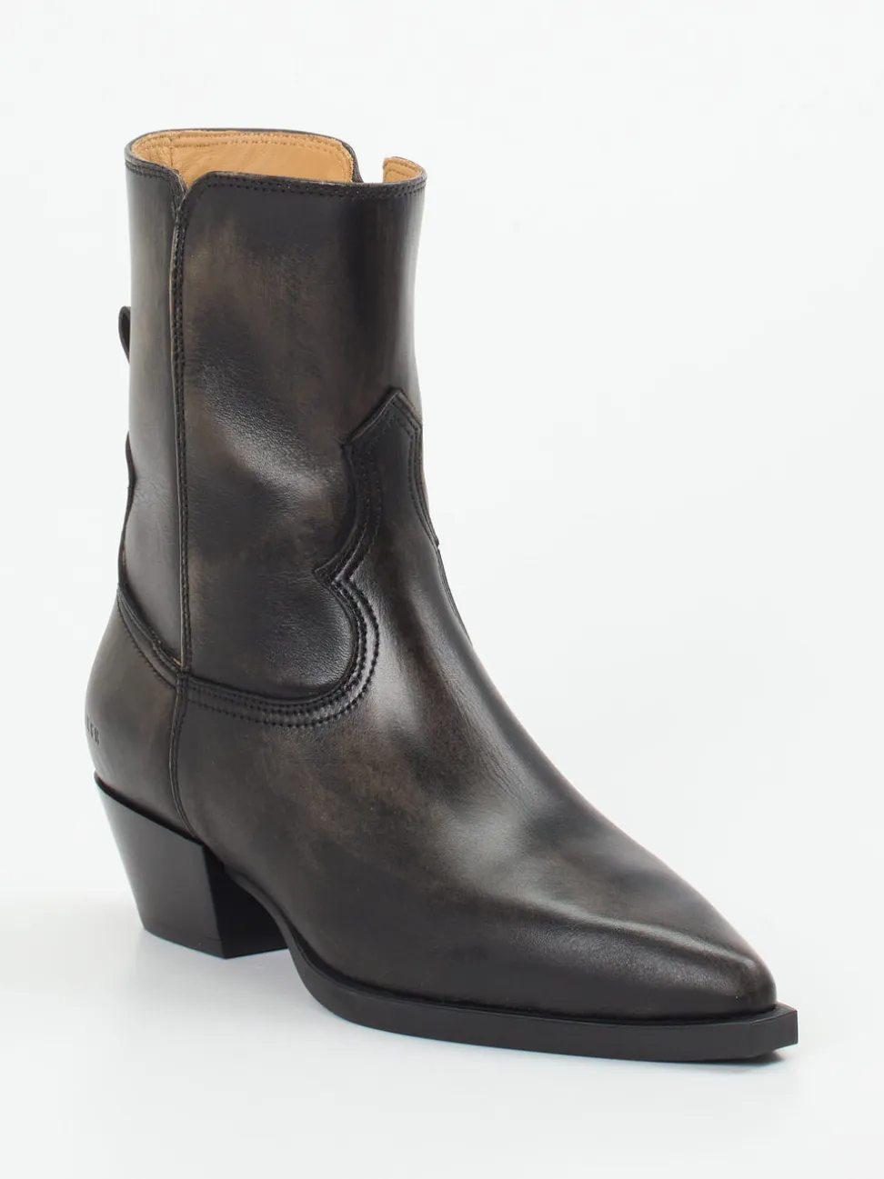 Copenhagen – Western-Stiefeletten aus Leder dunkelbraun