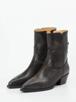 Copenhagen – Western-Stiefeletten aus Leder dunkelbraun
