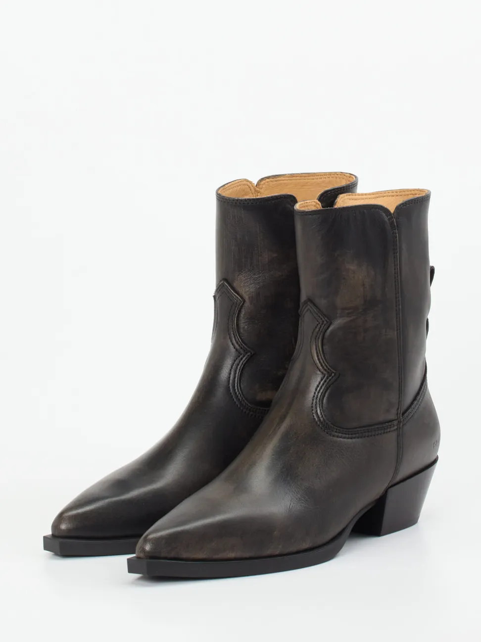 Copenhagen – Western-Stiefeletten aus Leder dunkelbraun