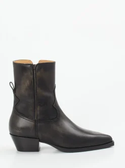 Copenhagen – Western-Stiefeletten aus Leder dunkelbraun