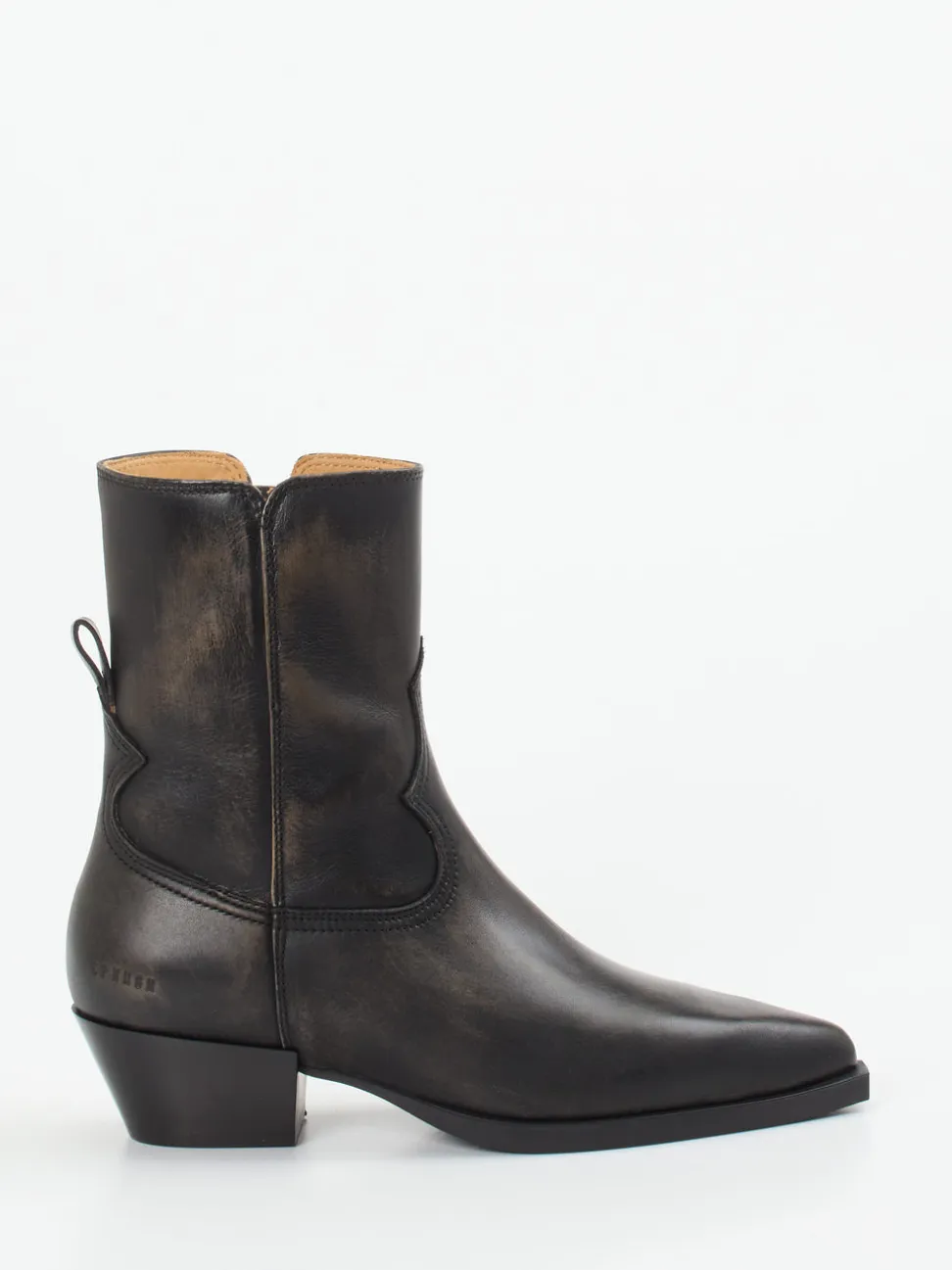 Copenhagen – Western-Stiefeletten aus Leder dunkelbraun