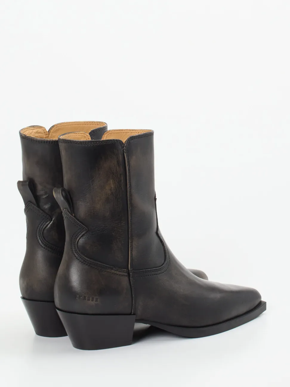 Copenhagen – Western-Stiefeletten aus Leder dunkelbraun