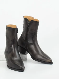 Copenhagen – Western-Stiefeletten aus Leder dunkelbraun