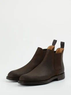 Crockett & Jones – Chelsea Boots aus Veloursleder dunkelbraun