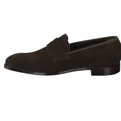 Crockett & Jones – Penny Loafer aus Veloursleder Dunkelbraun