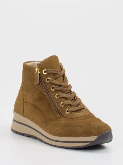 Cypres Soft – Keilstiefelette aus Veloursleder cognac