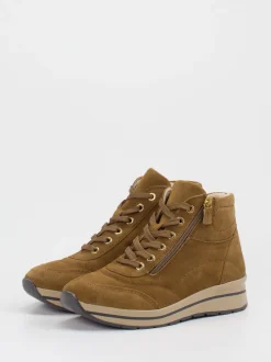Cypres Soft – Keilstiefelette aus Veloursleder cognac