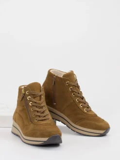 Cypres Soft – Keilstiefelette aus Veloursleder cognac