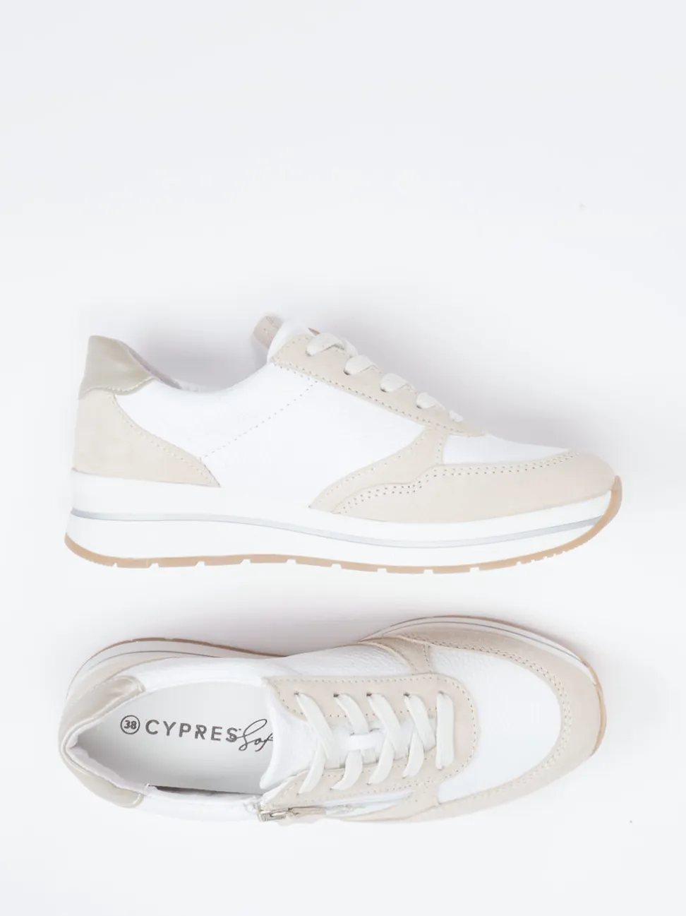 Cypres Soft – Komfort-Sneaker aus Leder in Beige