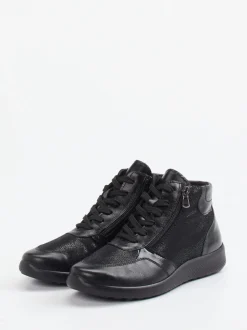 Cypres Soft – Schnürstiefelette aus Stretchleder schwarz