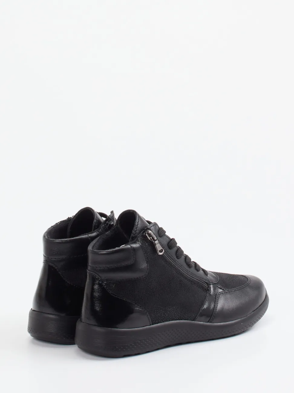 Cypres Soft – Schnürstiefelette aus Stretchleder schwarz