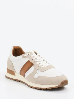 Daniel Kenneth – Retro-Sneaker aus Leder-Mix Off-White