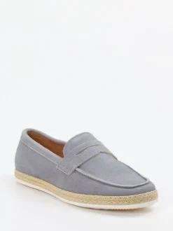 Daniel Kenneth – Slipper aus Veloursleder taubenblau