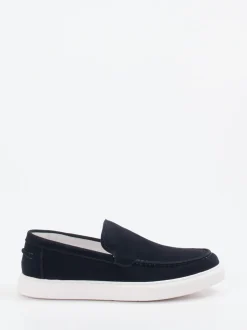 Daniel Kenneth – Slipper aus Veloursleder in Dunkelblau