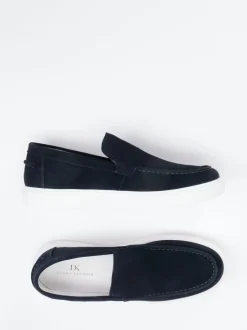Daniel Kenneth – Slipper aus Veloursleder in Dunkelblau
