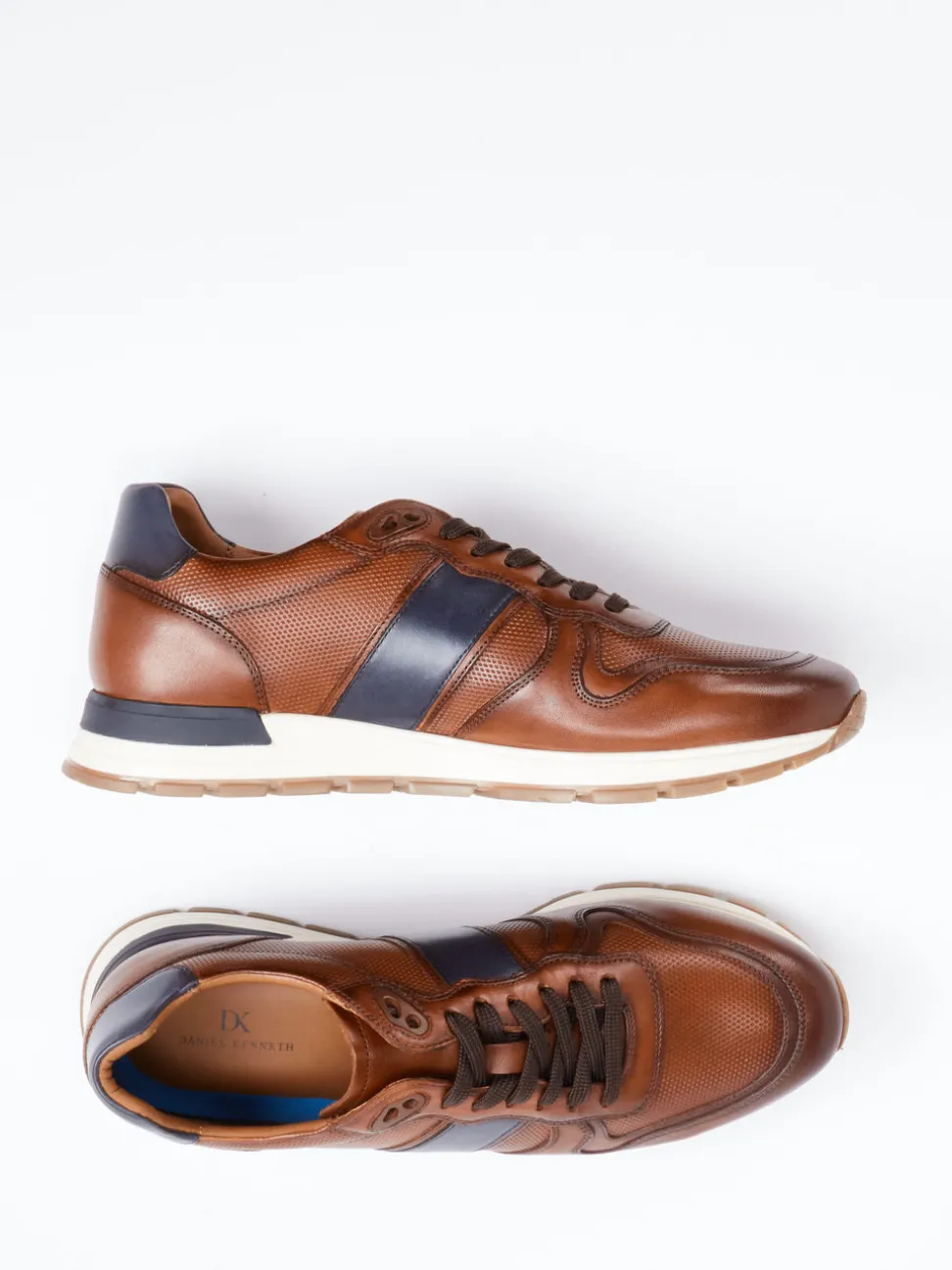 Daniel Kenneth – Sneaker aus Glattleder Mittelbraun