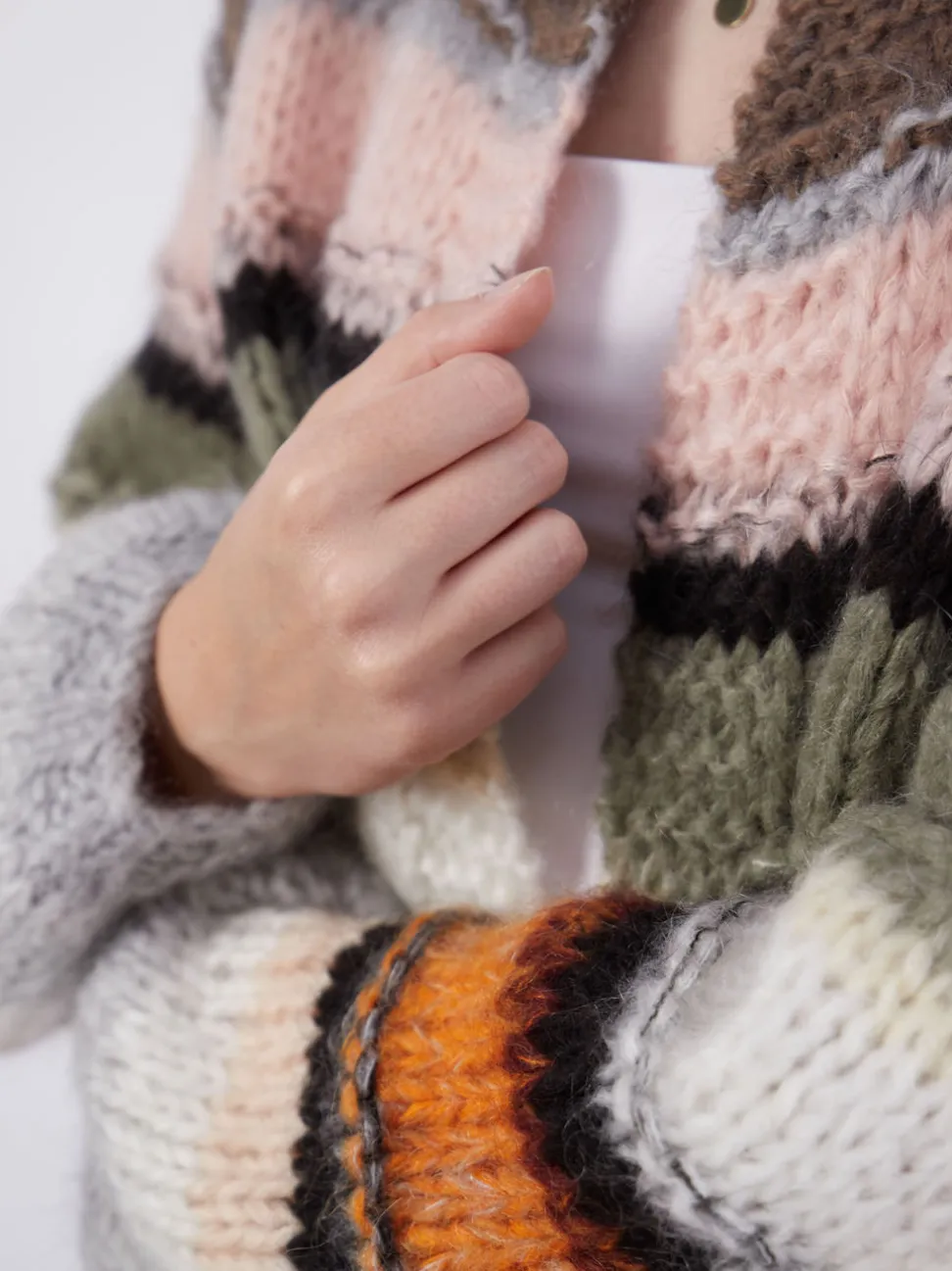 DawnxDare – Kurzjacke aus Textil mit Blockstreifen