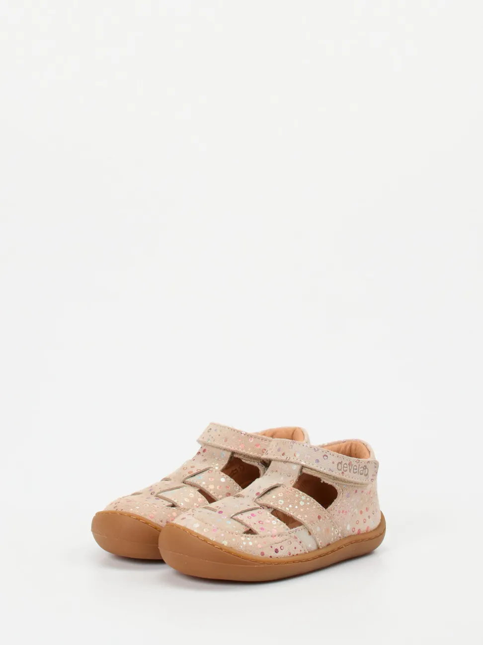 develab – Kindersandalen aus Veloursleder beige