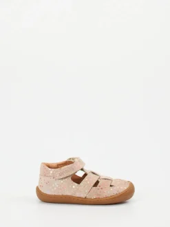 develab – Kindersandalen aus Veloursleder beige